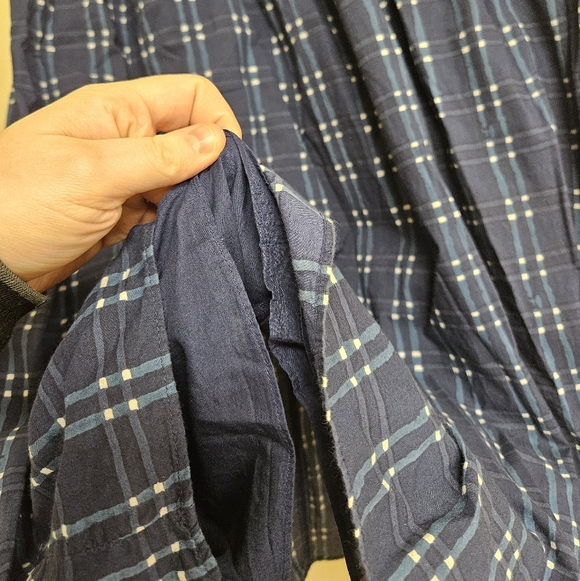 Madewell Pull-On Midi Skirt in Shibori Indigo Plaid Size M Cotton - Picture 10 of 12